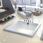 Drop In Square Acrylic Flat Bath Tub SL-D8025